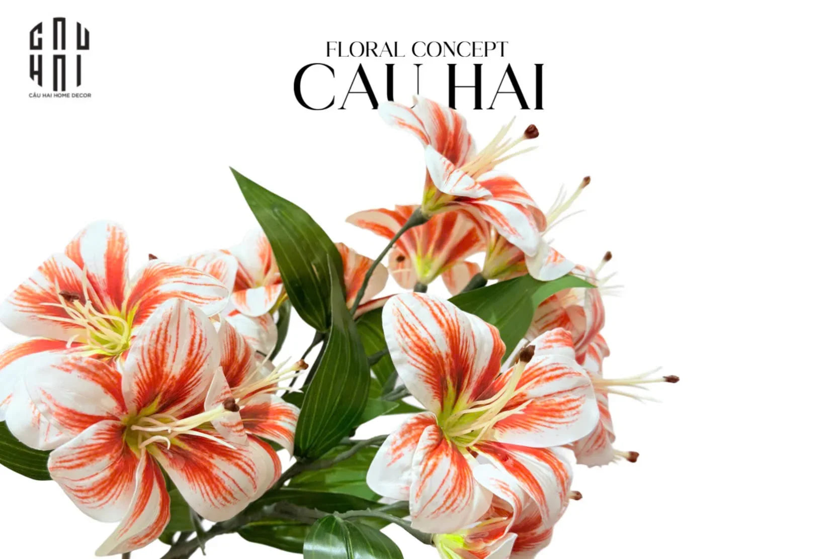 SET 2 CÀNH 3 HOA LY - WHITE CORAL