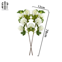 Set 2 Cành Cẩm Tú Cầu Mini - Trắng-Hoa Lụa-CẬU HAI HOME DECOR