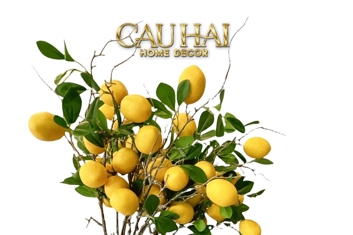 Set 2 Cành Chanh Vàng Cirtron-Cành hoa trang trí-CẬU HAI HOME DECOR-CẬU HAI HOME DECOR