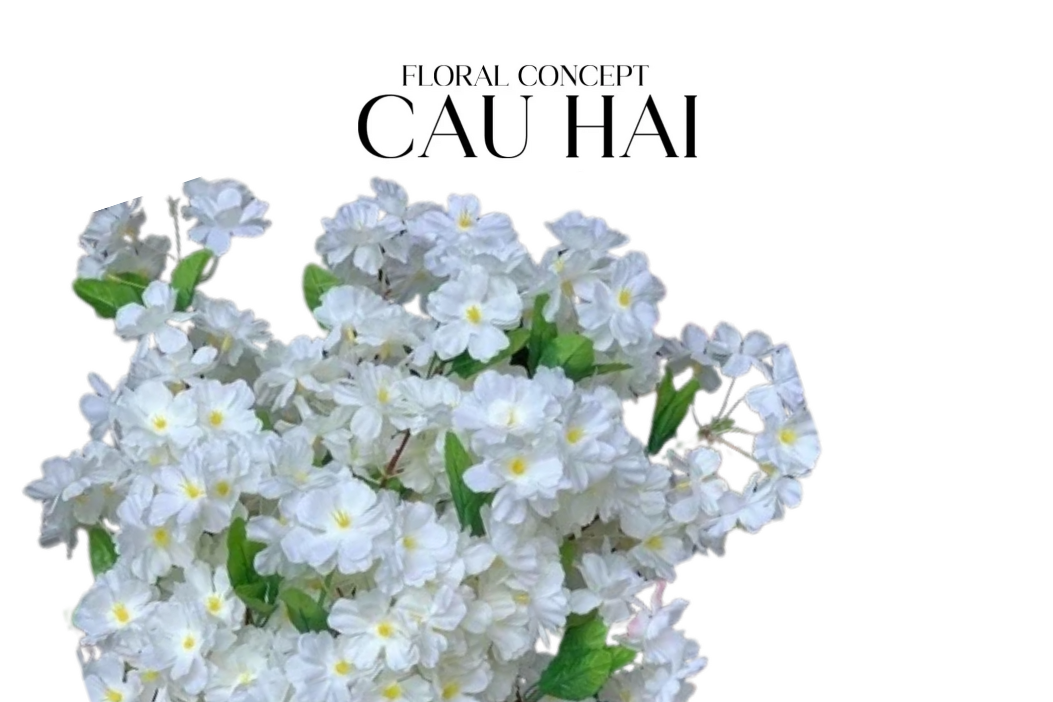 SET 2 CÀNH HOA ANH ĐÀO - WHITE-1- Cậu Hai Home Decor
