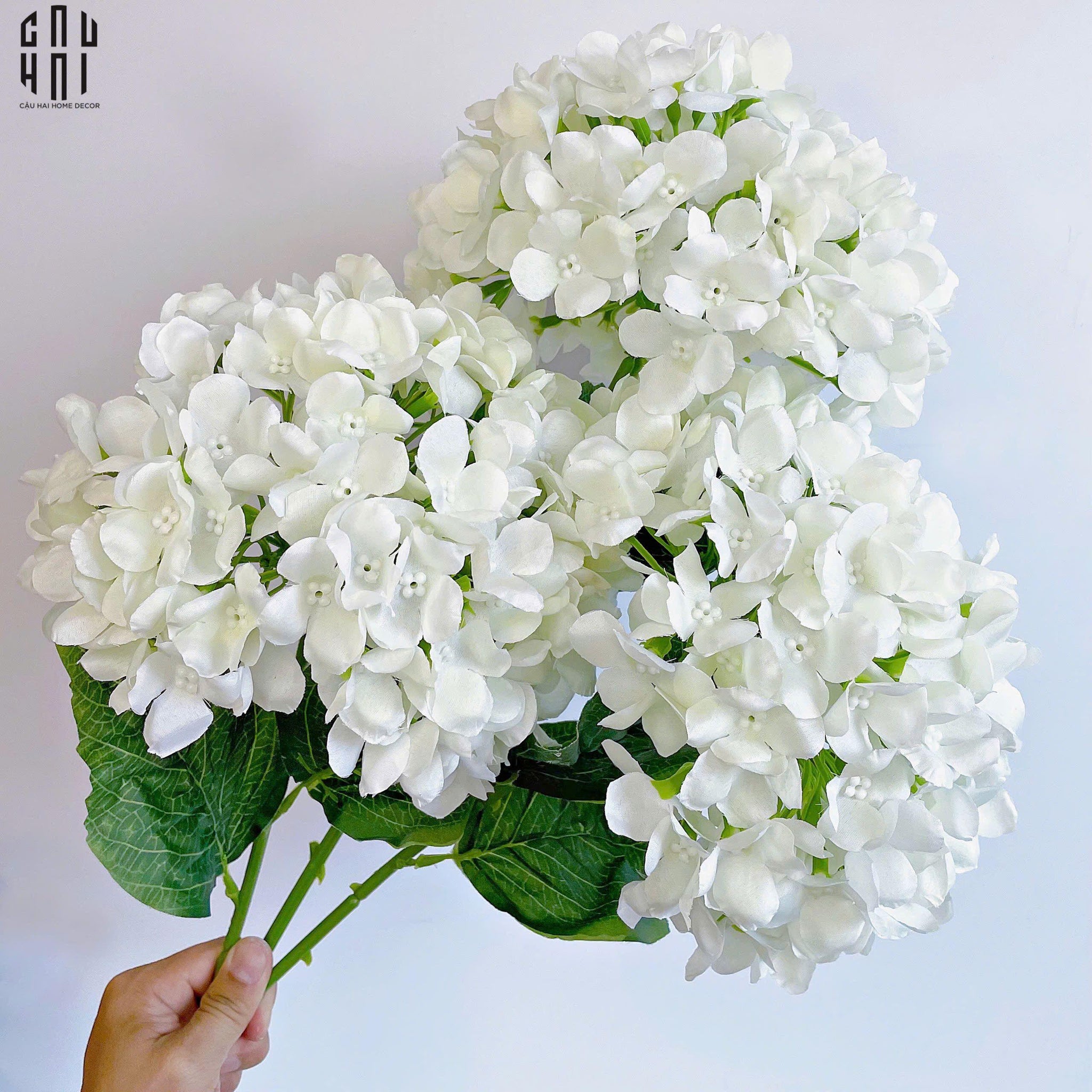 SET 2 CÀNH HOA CẨM TÚ CẦU ĐẠI - TRẮNG