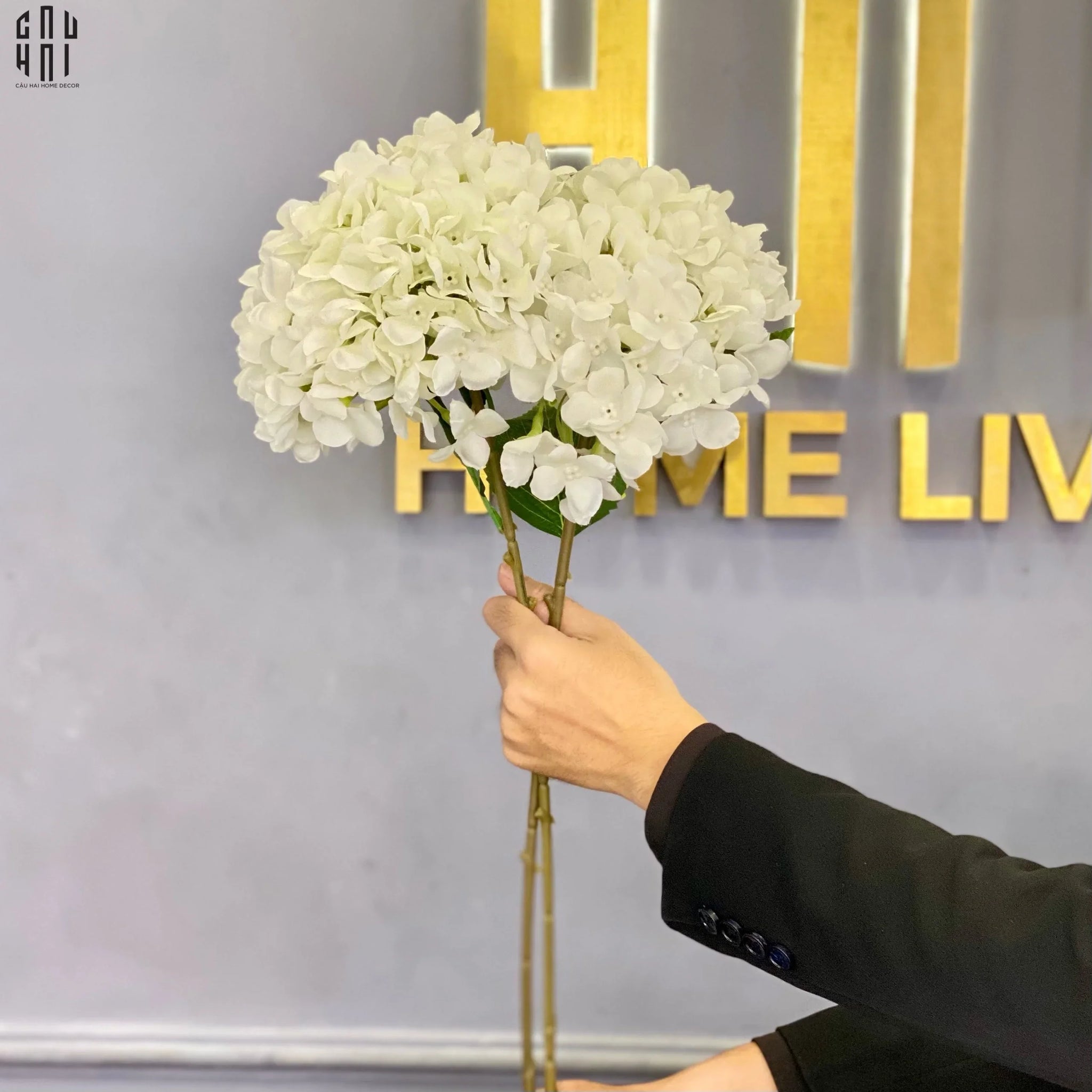 SET 2 CÀNH HOA CẨM TÚ CẦU ĐẠI - TRẮNG