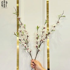 Set 2 Cành Hoa Đào - Trắng-Hoa Lụa-CẬU HAI HOME DECOR