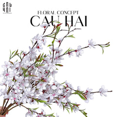 Set 2 Cành Hoa Đào - Trắng-Hoa Lụa-CẬU HAI HOME DECOR