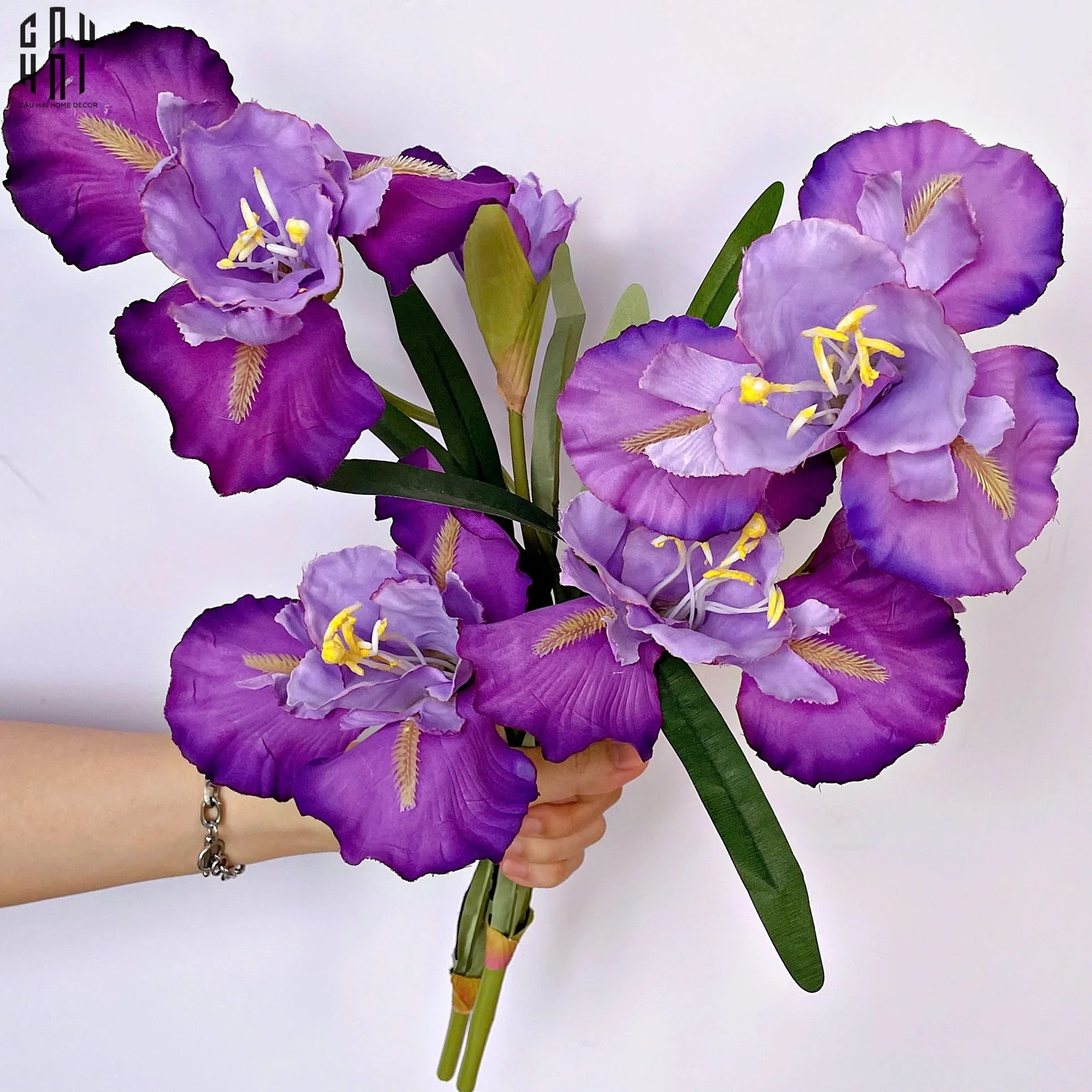 SET 2 CÀNH HOA DIÊN VĨ - IRIS - TÍM