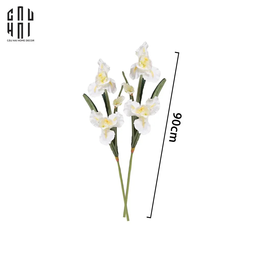 SET 2 CÀNH HOA DIÊN VĨ - IRIS - TRẮNG