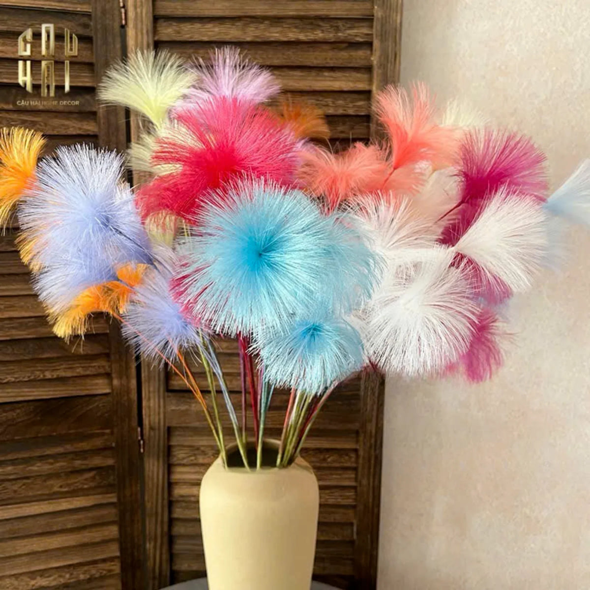 Set 2 Cành Hoa Firework Color Pop-Hoa Lụa-Đối tác tại Trung Quốc theo từng đơn đặt hàng-CẬU HAI HOME DECOR