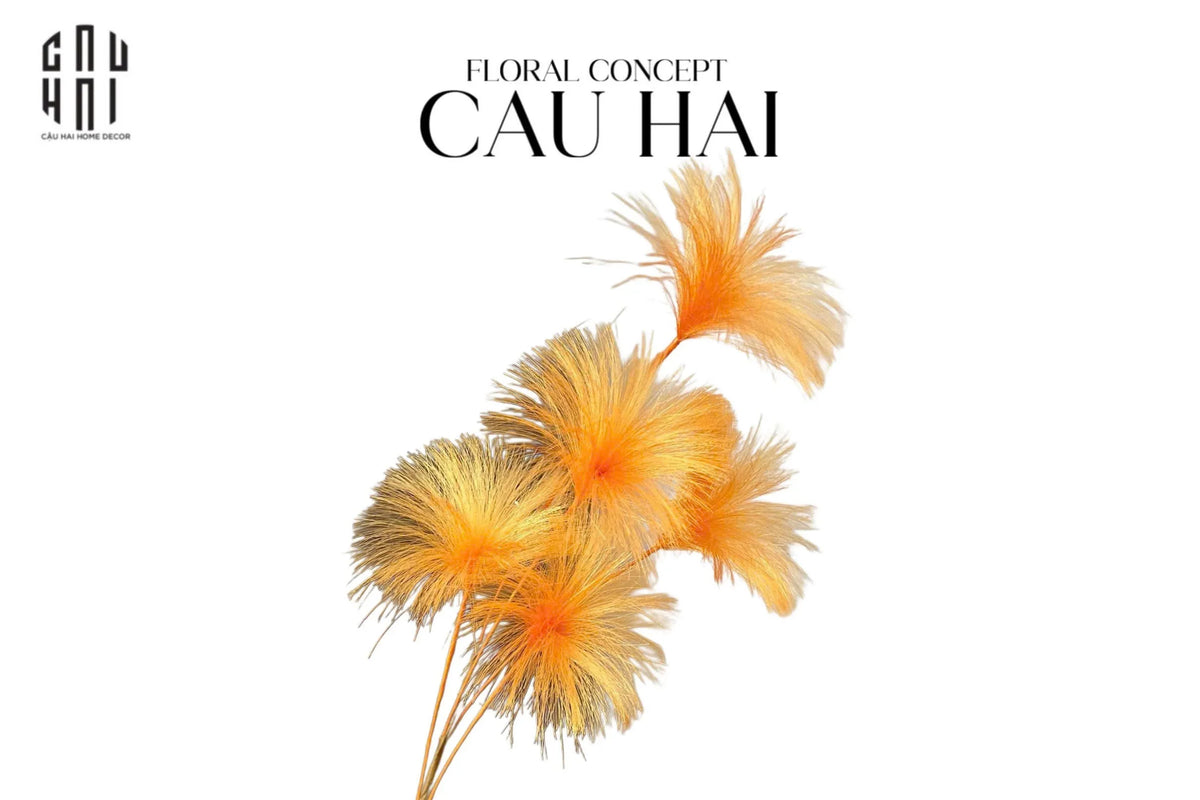 Set 2 Cành Hoa Firework Color Pop-Hoa Lụa-Đối tác tại Trung Quốc theo từng đơn đặt hàng-Citron Yellow-CẬU HAI HOME DECOR