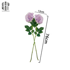 Set 2 Cành Hoa Hồng Ecuador - Tím Nhạt-CẬU HAI HOME DECOR