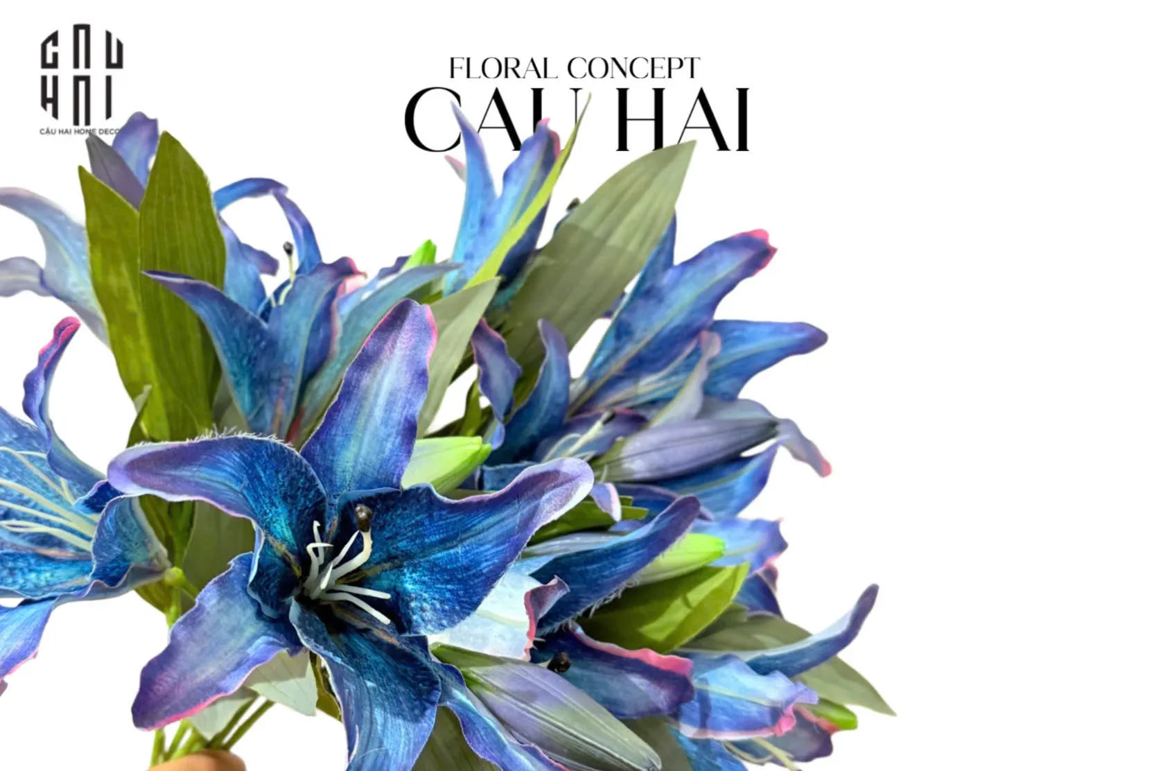 SET 2 CÀNH HOA LILY SAYURI - DARK BLUE