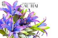 Set 2 Cành Hoa Lily Sayuri - Twilight-LY THỦY TINH-CẬU HAI HOME DECOR
