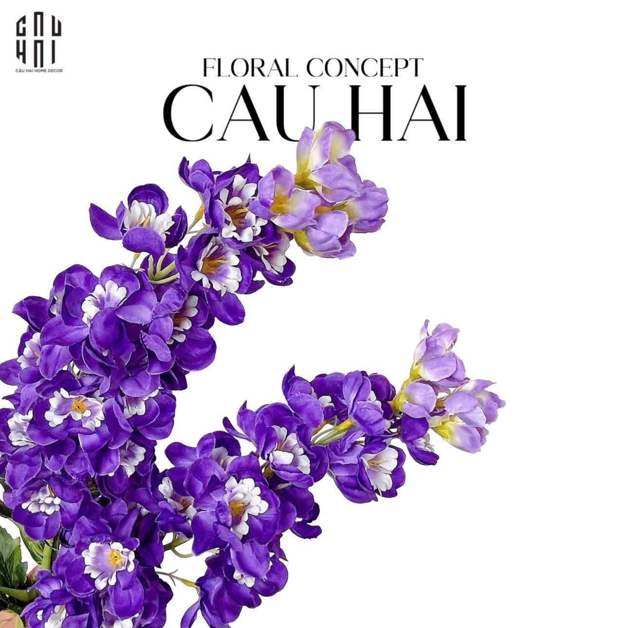 Set 2 Cành Hoa Phi Yến - Delphinium - Tím - CẬU HAI HOME DECOR