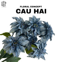 Set 2 Cành Hoa Thược Dược Dahlia - Midnight Blue-CẬU HAI HOME DECOR