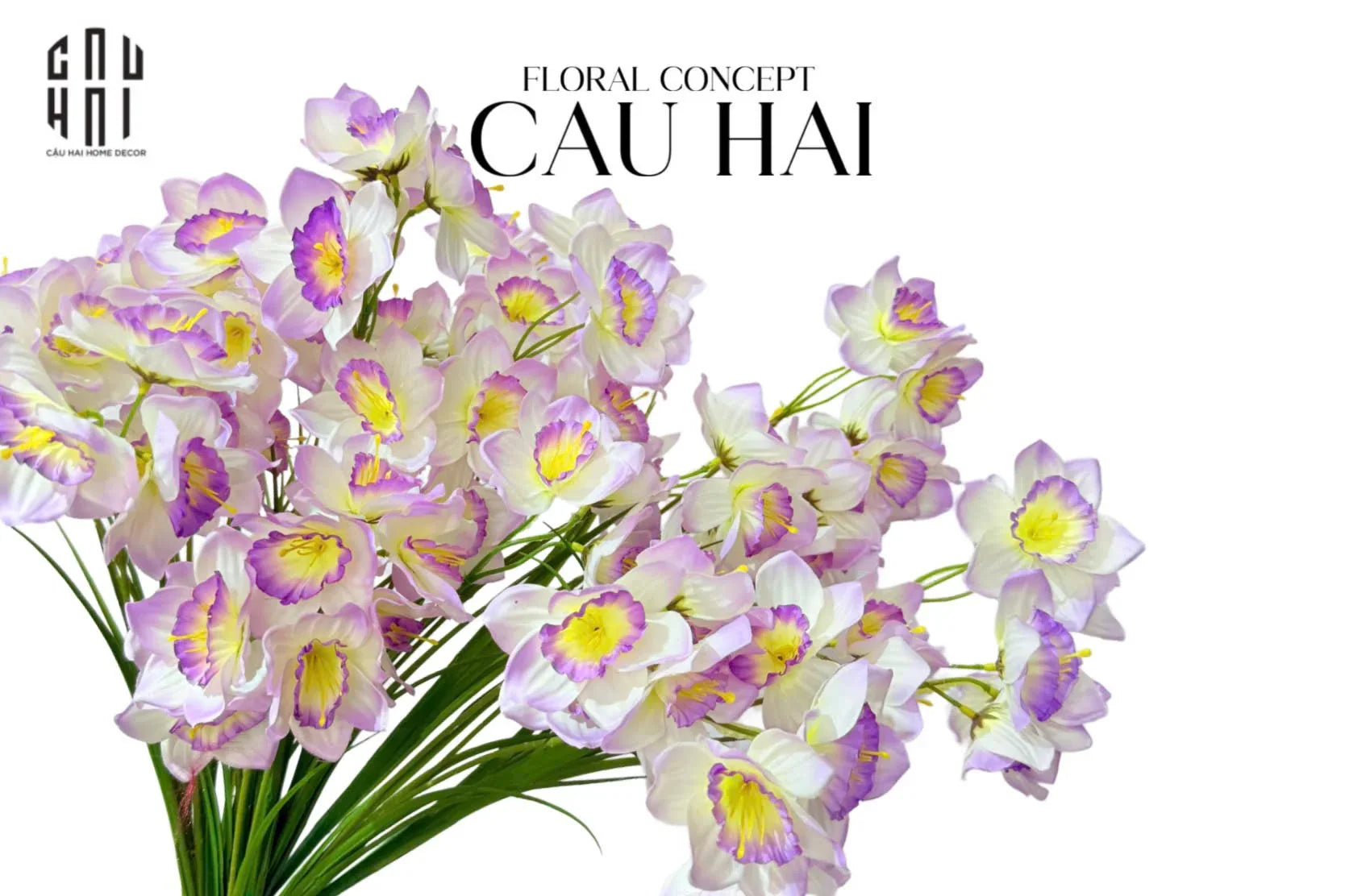 SET 2 CÀNH HOA THUỶ TIÊN - TRẮNG VIOLET