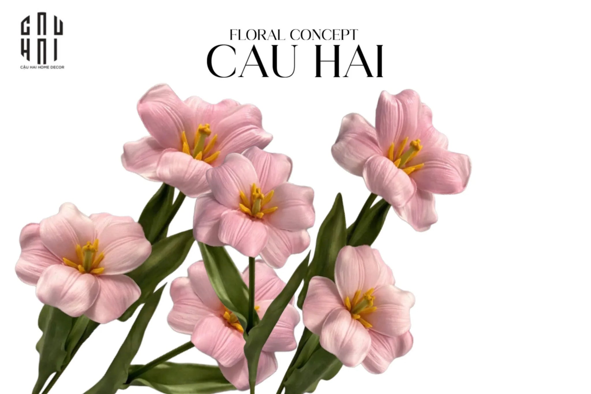 SET 2 CÀNH HOA TULIP BLOOMING - BABY PINK