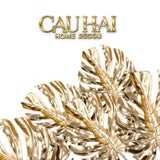 Set 2 Cành Lá Gold Kim Diệp Phú Quý – Golden Leaf Branches-Hoa Lụa-CẬU HAI HOME DECOR