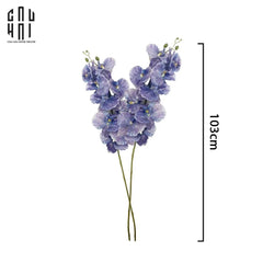 Set 2 Cành Lan Hồ Điệp Cánh Xoăn - Xanh Tím-Hoa Lụa-CẬU HAI HOME DECOR