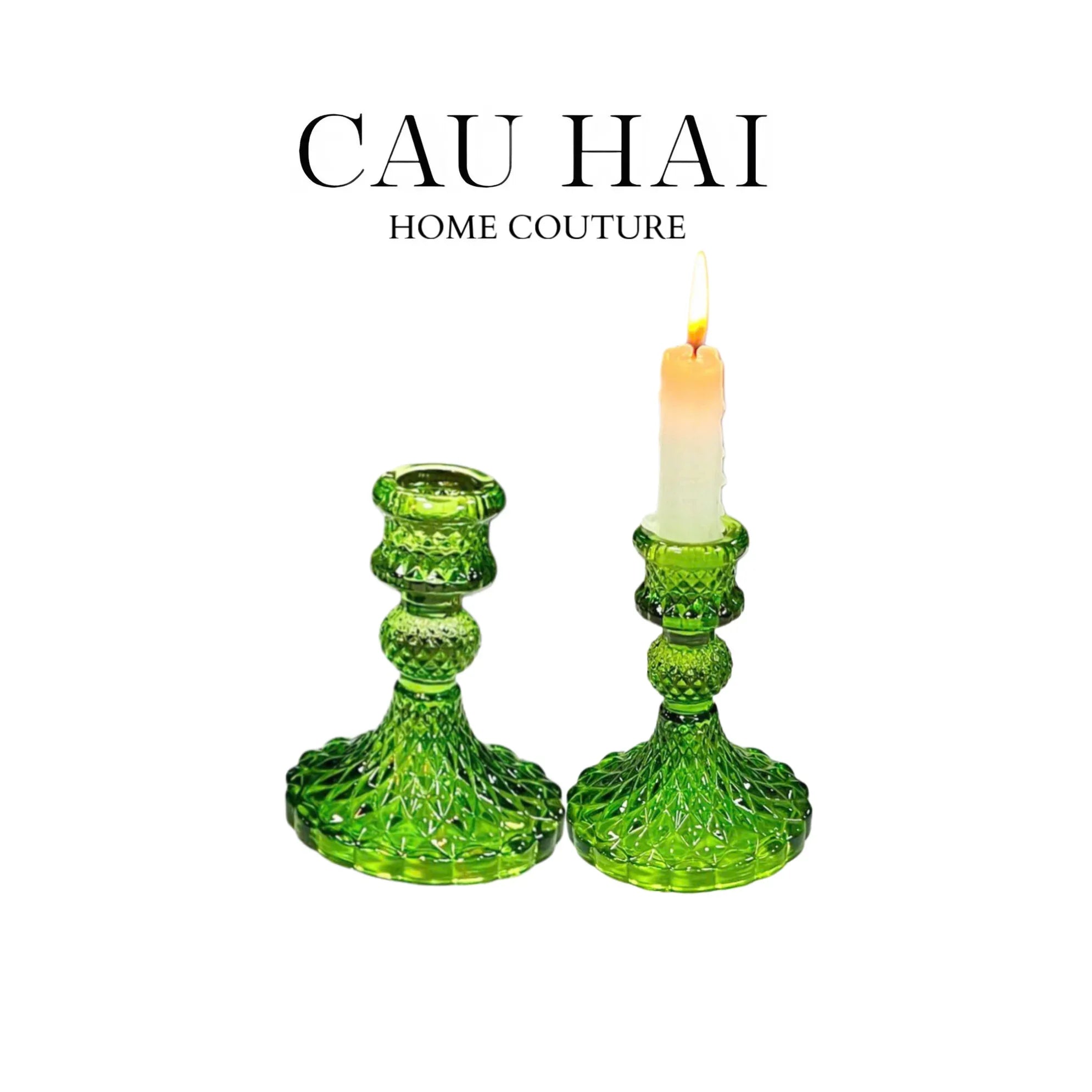 SET 2 ĐẾ NẾN CRYSTAL VERT ÉCLAT