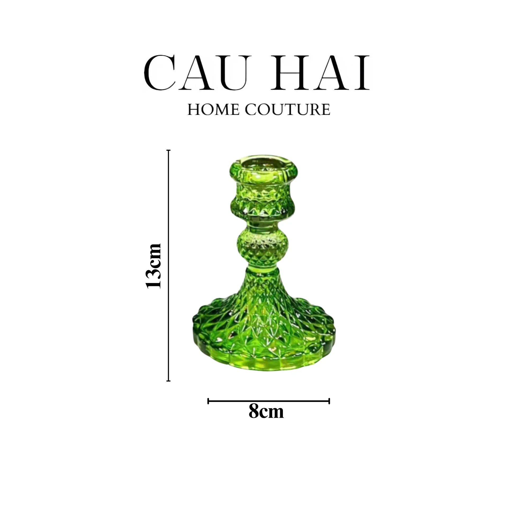Set 2 Đế Nến Crystal Vert Éclat-ĐẾ NẾN-CẬU HAI HOME DECOR