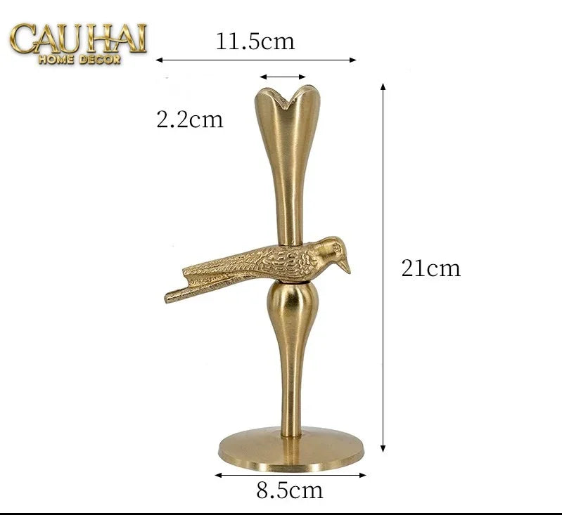 Set 2 Đế Nến Đồng Brasson Bird Harmonia Candle Holders-ĐÈN TRANG TRÍ-CẬU HAI HOME DECOR