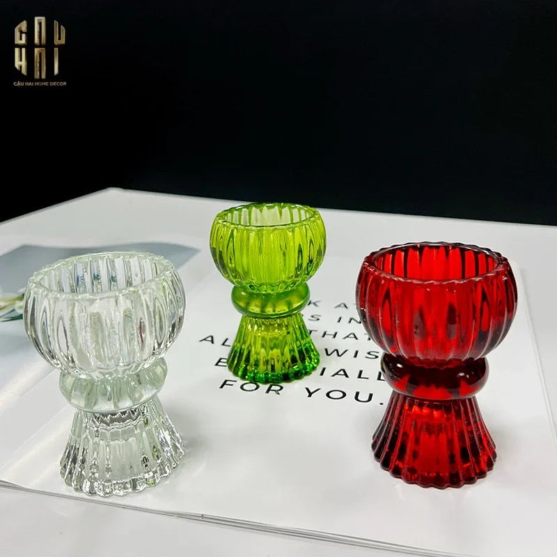 Set 2 Đế Nến Pha Lê Rouge Éclat-ĐẾ NẾN-CẬU HAI HOME DECOR