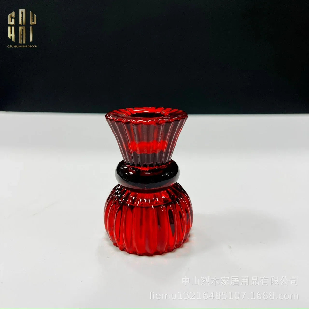 Set 2 Đế Nến Pha Lê Rouge Éclat-ĐẾ NẾN-CẬU HAI HOME DECOR