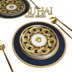 Set 2 Đĩa Dinner Gốm Sứ Medusa Chain Royale Cobalt 27/20-SET CHÉN DĨA-CẬU HAI HOME DECOR