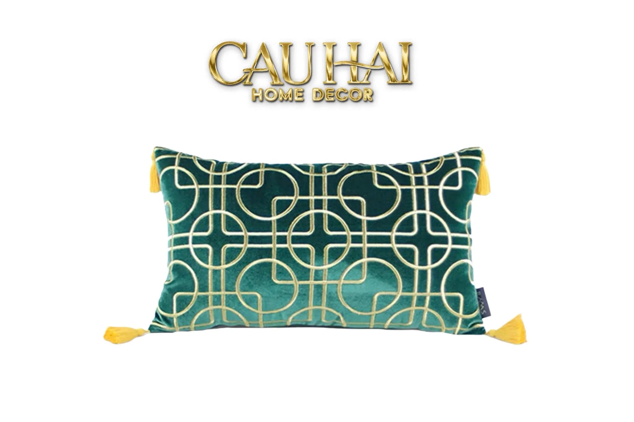 Set 2 Gối Nhung Emerald Lumina Grid 45X45/-VỎ GỐI-CẬU HAI HOME DECOR