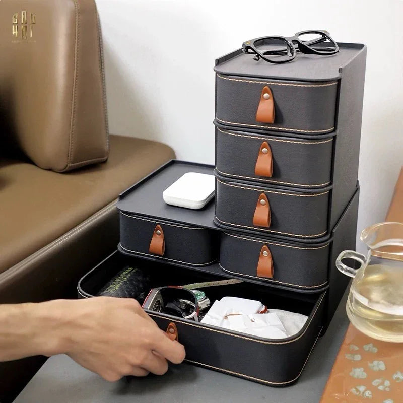 Set 2 Hộp Lưu Trữ Da Pu Alexander-HỘP TRANG SỨC-CẬU HAI HOME DECOR