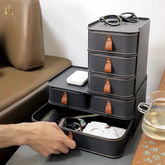 Set 2 Hộp Lưu Trữ Da Pu Alexander-HỘP TRANG SỨC-CẬU HAI HOME DECOR