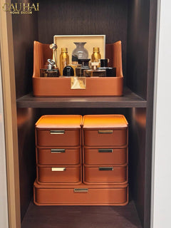 Set 2 Hộp Lưu Trữ Da Pu Alexander-HỘP TRANG SỨC-CẬU HAI HOME DECOR