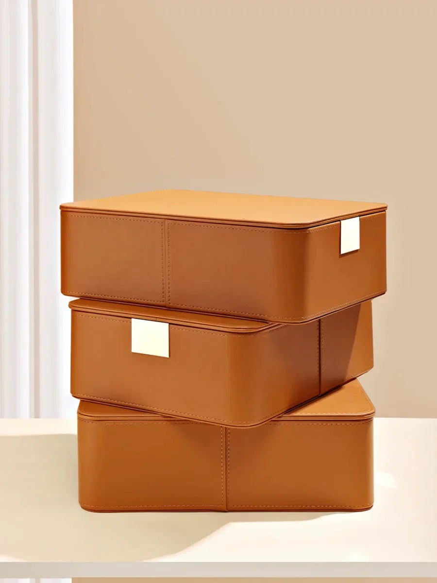 Set 2 Hộp Lưu Trữ Da Pu Alexander-HỘP TRANG SỨC-CẬU HAI HOME DECOR