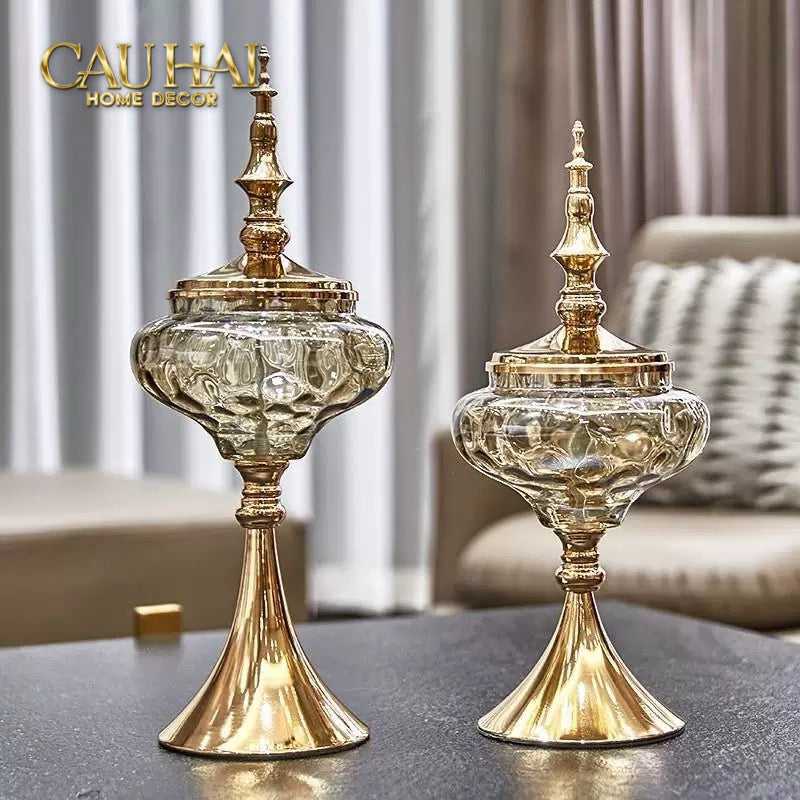 Set 2 Lọ Kẹo Imperial Crown Vessel H42/44-CẬU HAI HOME DECOR