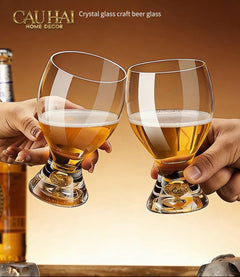 Set 2 Ly Bia Thuỷ Tinh Glacier Golden Diamond Cocktail Glasses 370Ml-CẬU HAI HOME DECOR