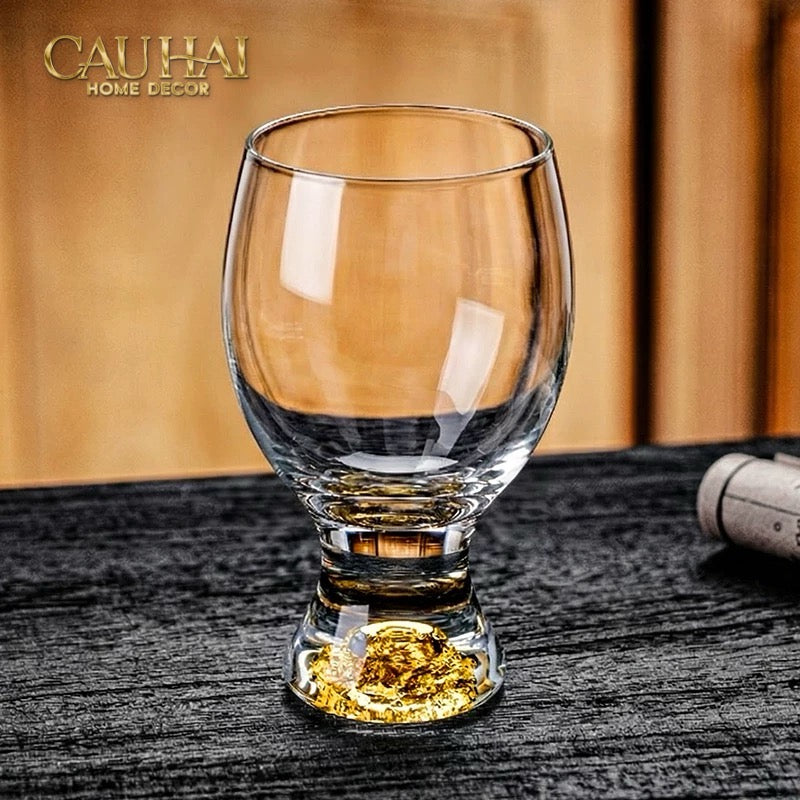 Set 2 Ly Bia Thuỷ Tinh Glacier Golden Diamond Cocktail Glasses 370Ml-CẬU HAI HOME DECOR