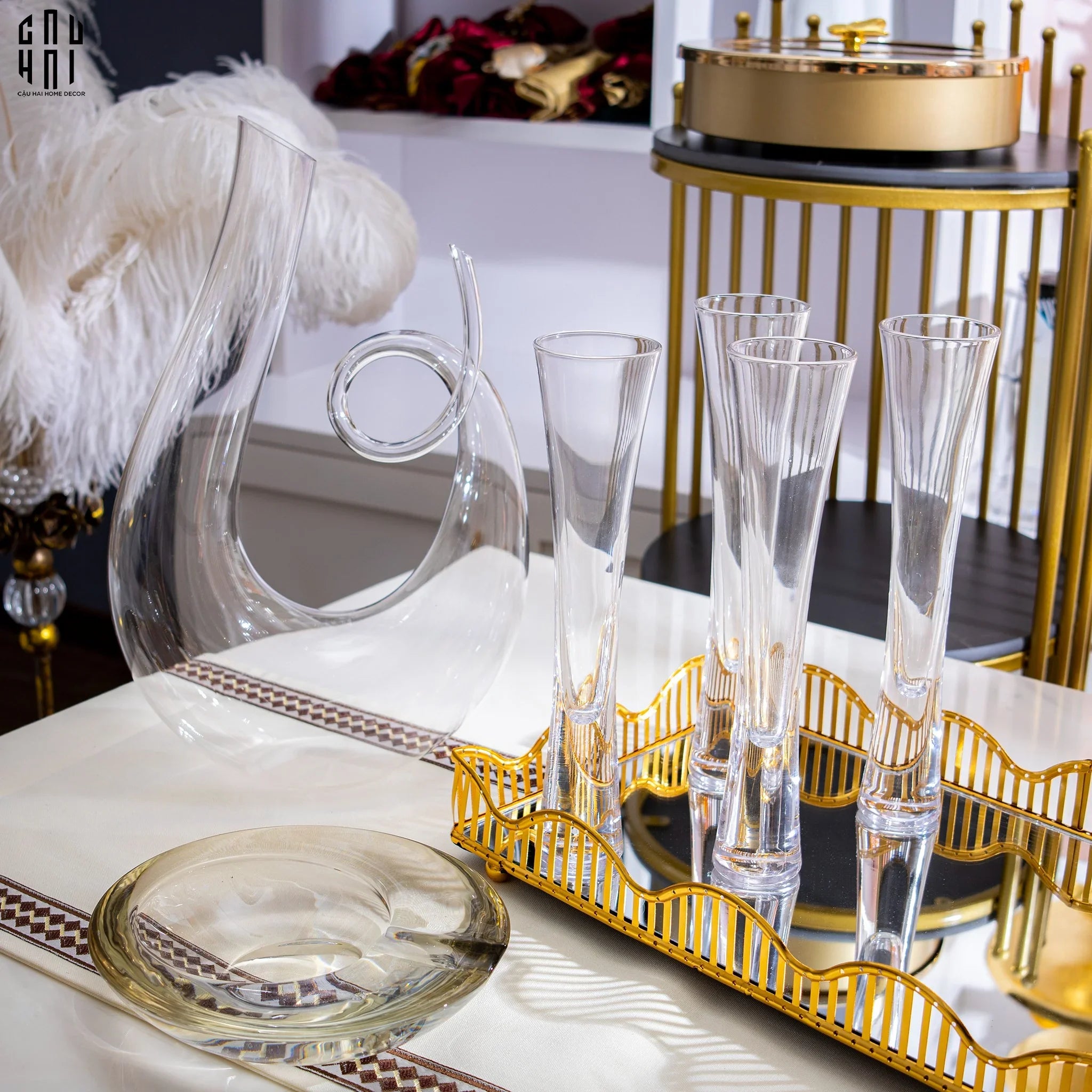 SET 2 LY CHAMPAGNE MINT SS22-CẬU HAI HOME DECOR