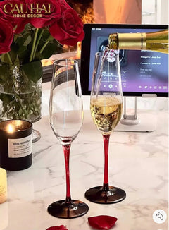 Set 2 Ly Champane Flute Sparkle Sparkling Glasses 240ml 4.2x26x7.1-LY THỦY TINH-CẬU HAI HOME DECOR