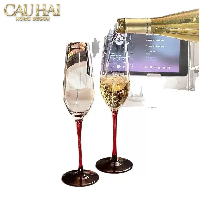 Set 2 Ly Champane Flute Sparkle Sparkling Glasses 240ml 4.2x26x7.1-LY THỦY TINH-CẬU HAI HOME DECOR