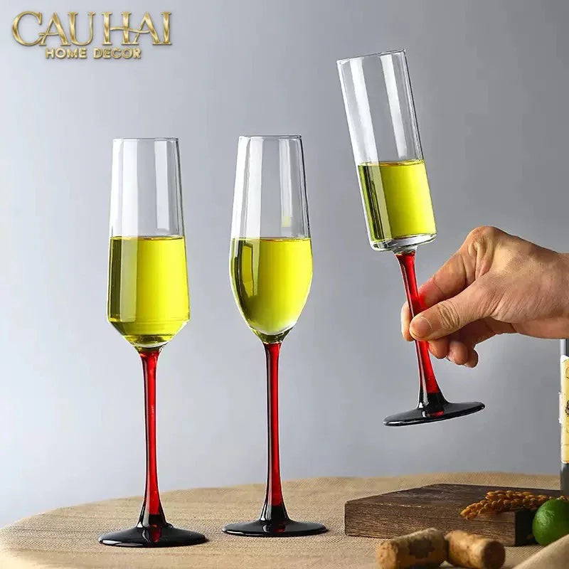 Set 2 Ly Champane Flute Sparkle Sparkling Glasses 240ml 4.2x26x7.1-LY THỦY TINH-CẬU HAI HOME DECOR