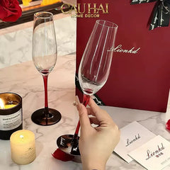 Set 2 Ly Champane Flute Sparkle Sparkling Glasses 240ml 4.2x26x7.1-CẬU HAI HOME DECOR