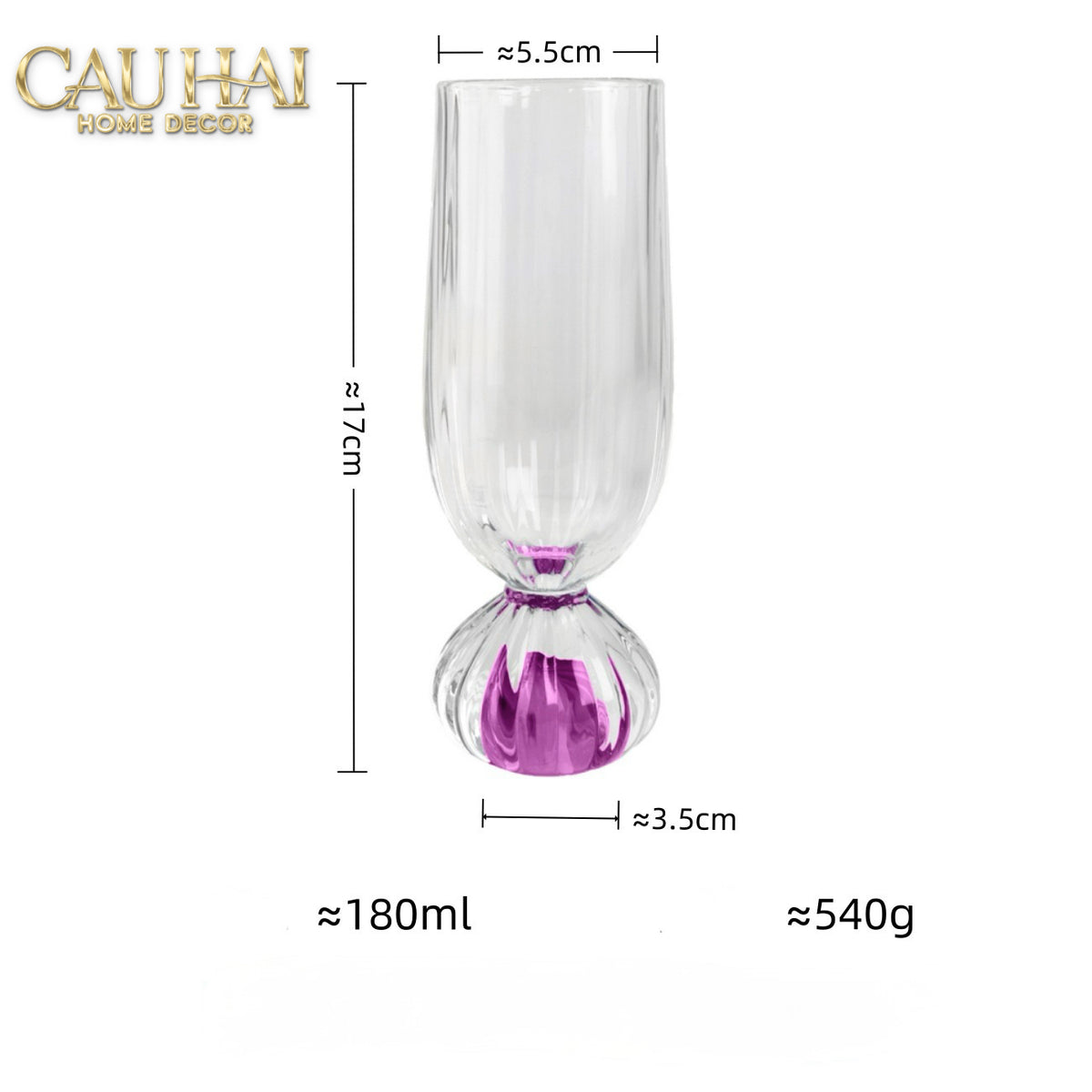 Set 2 Ly Cocktail Pink Purple Petal 180ml-CẬU HAI HOME DECOR-CẬU HAI HOME DECOR