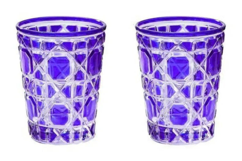 Set 2 Ly Cocktail Thuỷ Tinh D.O - Amethyst Cobalt 310Ml