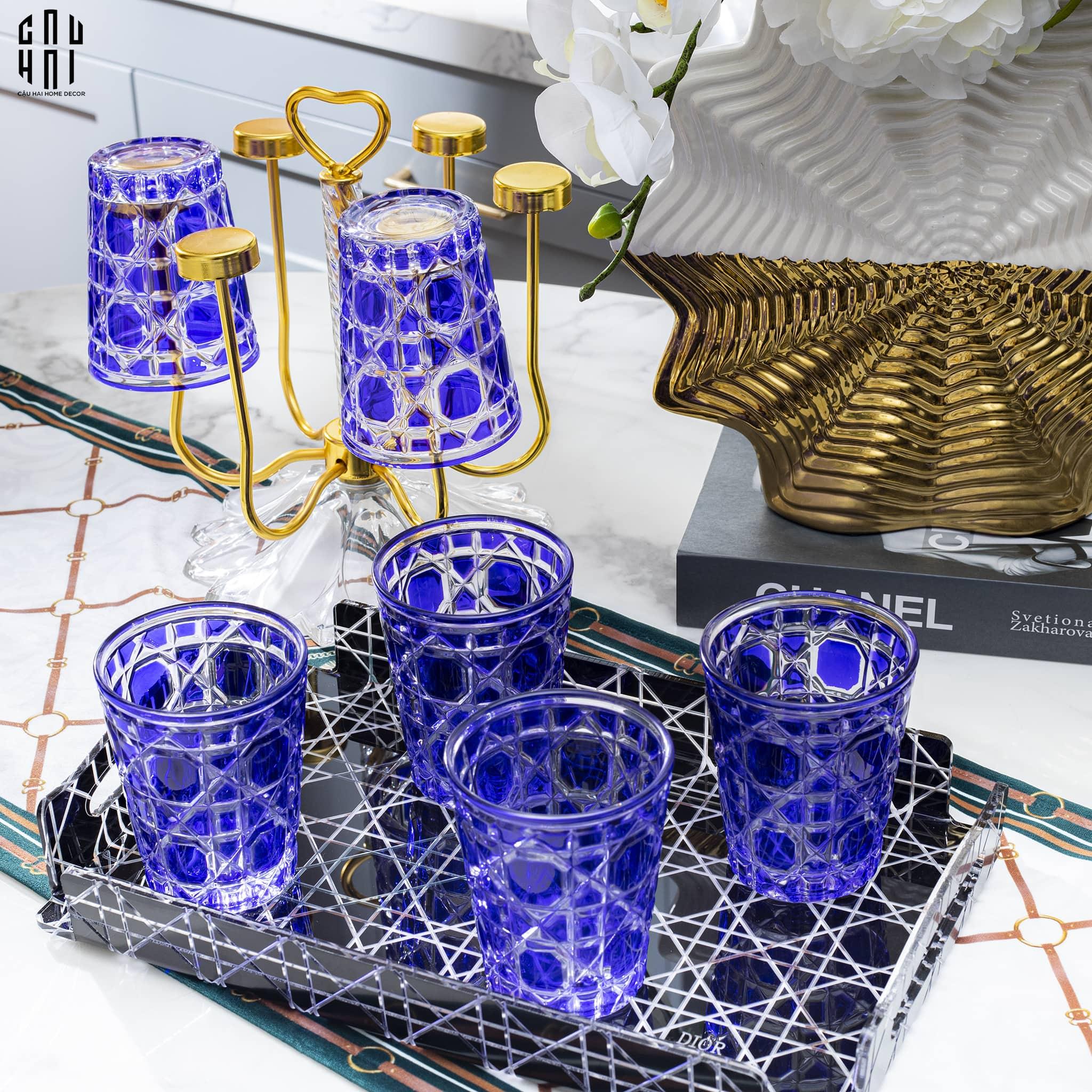 Set 2 Ly Cocktail Thuỷ Tinh D.O - Amethyst Cobalt 310Ml-LY THỦY TINH-CẬU HAI HOME DECOR