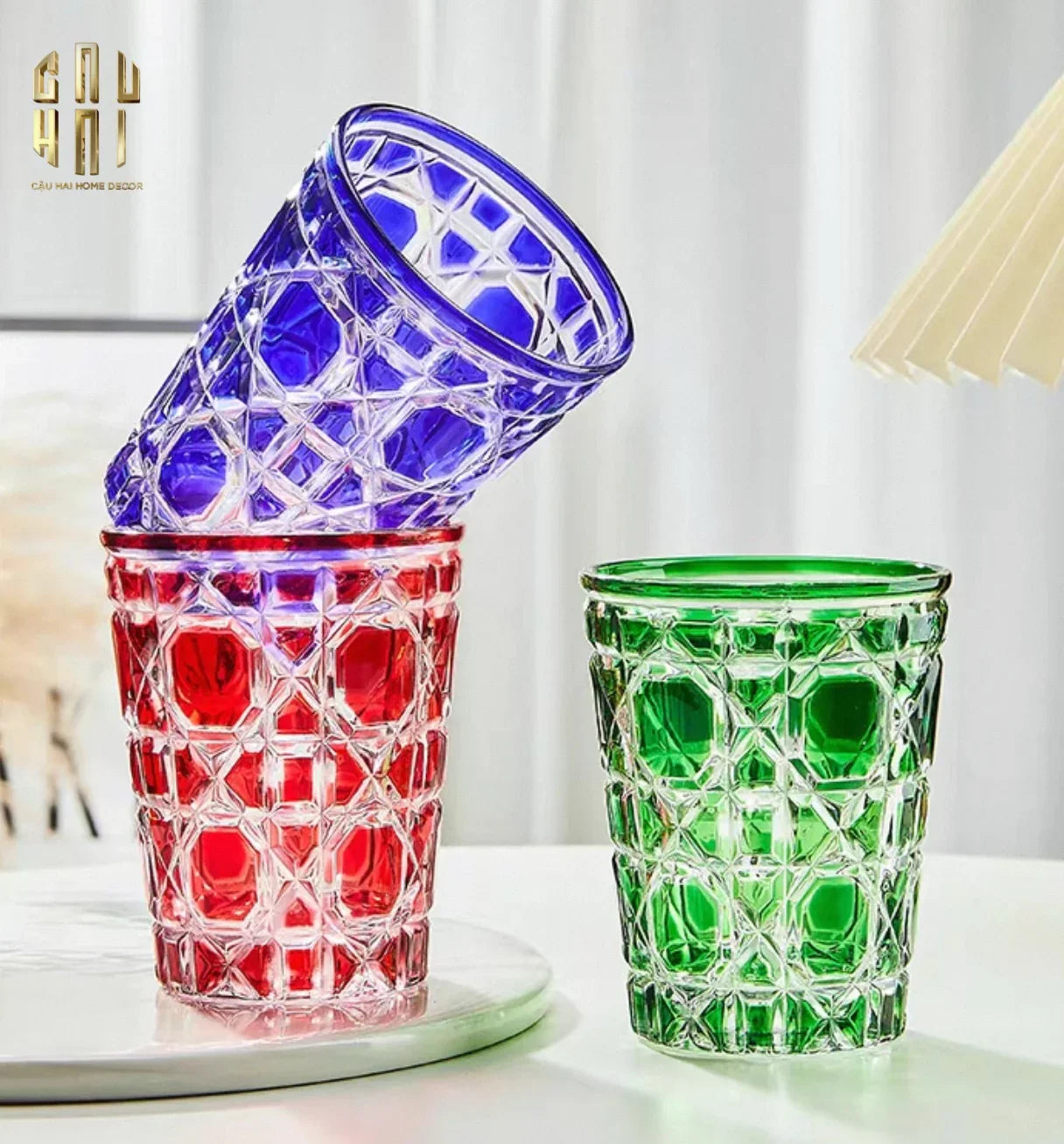 Set 2 Ly Cocktail Thuỷ Tinh D.O - Amethyst Cobalt 310Ml-LY THỦY TINH-CẬU HAI HOME DECOR