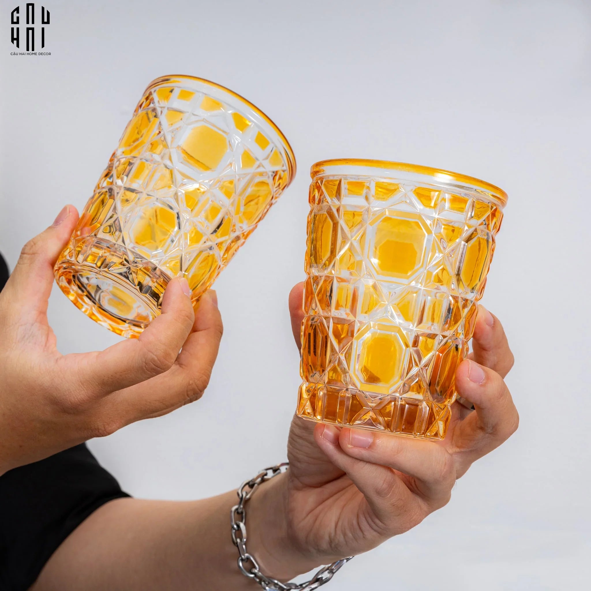 Set 2 Ly Cocktail Thuỷ Tinh D.O - Champagne Gold 310Ml-LY THỦY TINH-CẬU HAI HOME DECOR