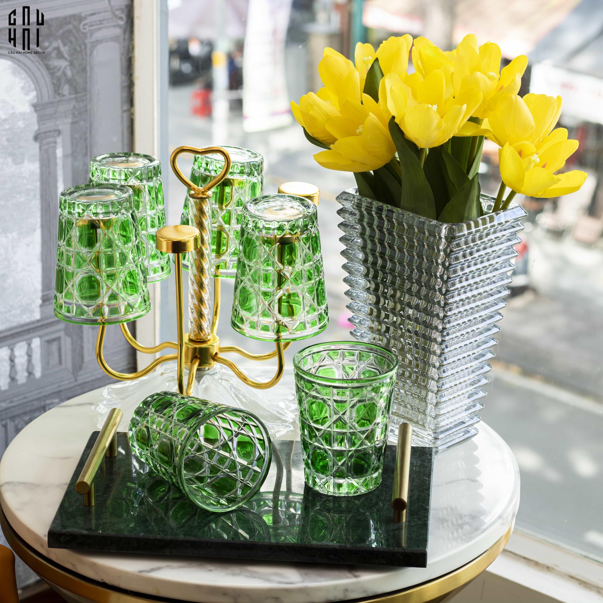 Set 2 Ly Cocktail Thuỷ Tinh D.O - Emerald Jade 310Ml-LY THỦY TINH-CẬU HAI HOME DECOR