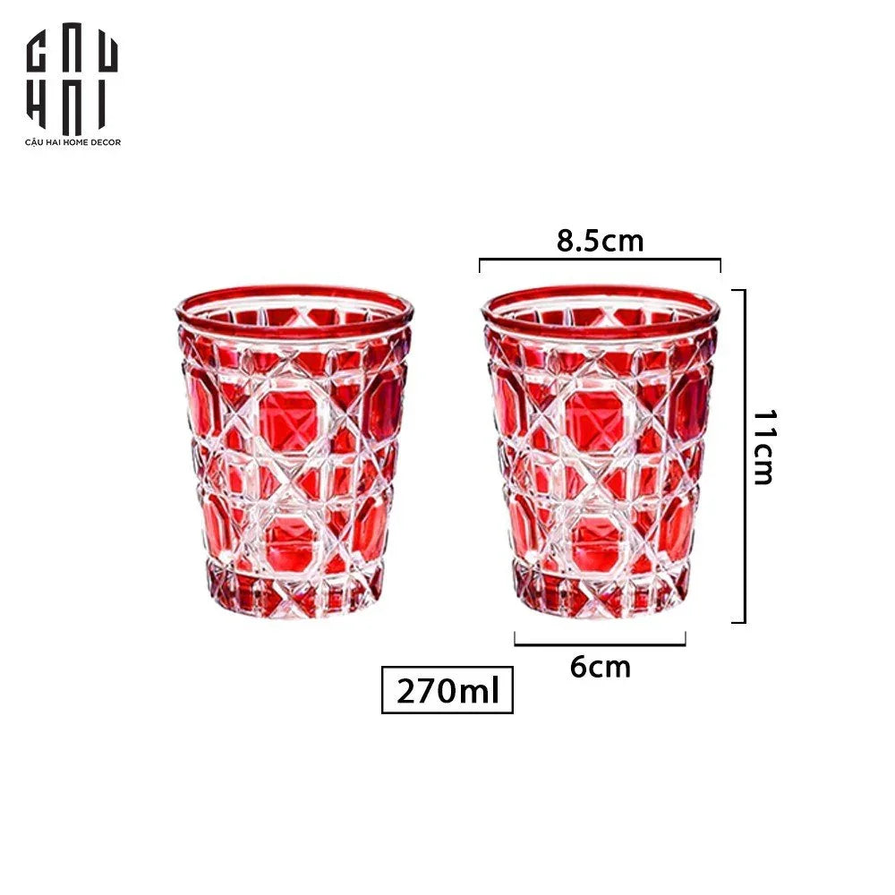 Set 2 Ly Cocktail Thuỷ Tinh D.O - Ruby Red 310Ml-CẬU HAI HOME DECOR