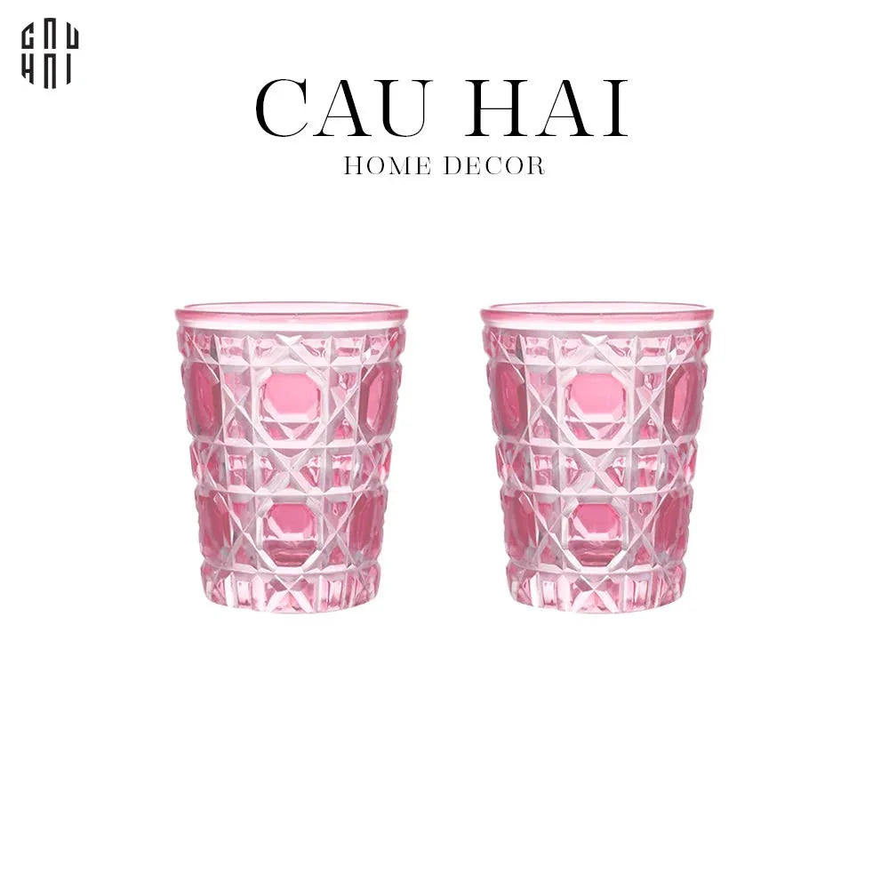 Set 2 Ly Cocktails Thuỷ Tinh D.O Full Box - Quartz Rosé 310Ml-CẬU HAI HOME DECOR
