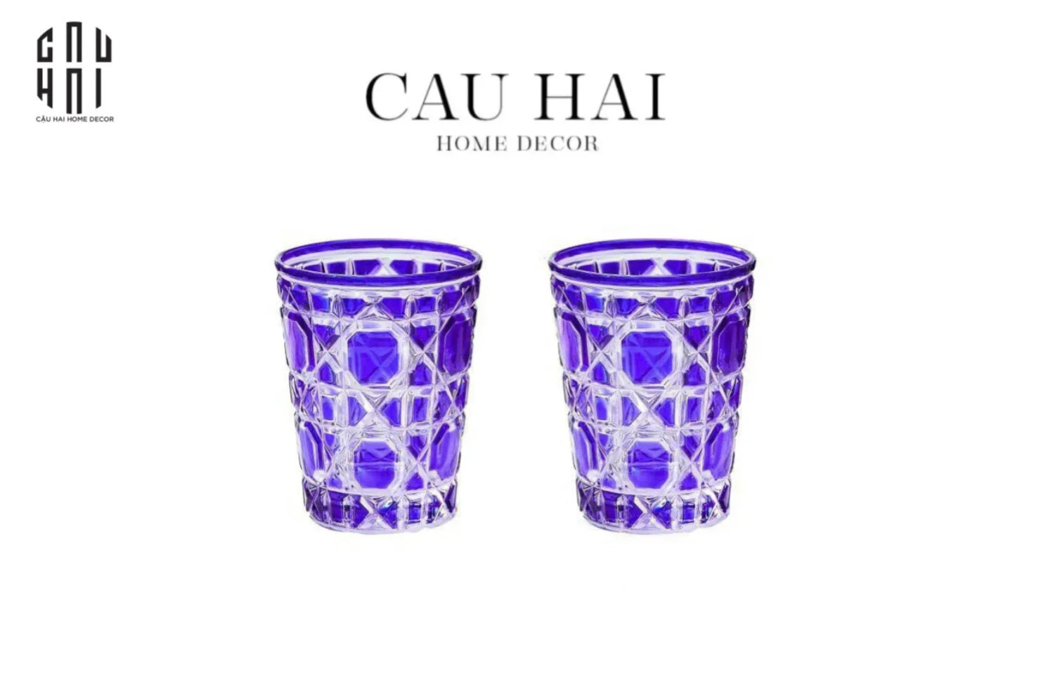 Set 2 Ly D.O - Amethyst Cobalt 310Ml - CẬU HAI HOME DECOR