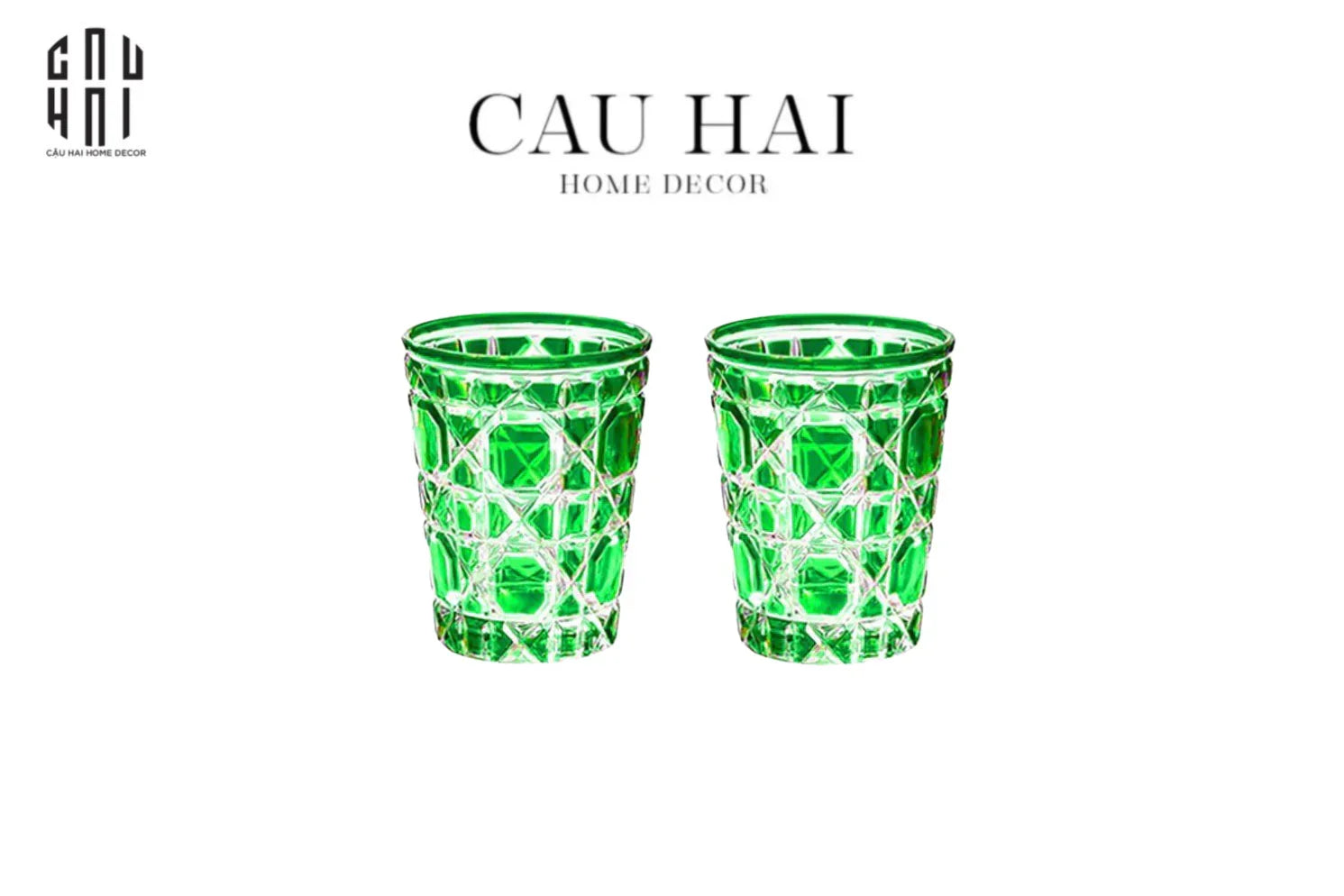 Set 2 Ly D.O - Emerald Jade 310Ml - CẬU HAI HOME DECOR